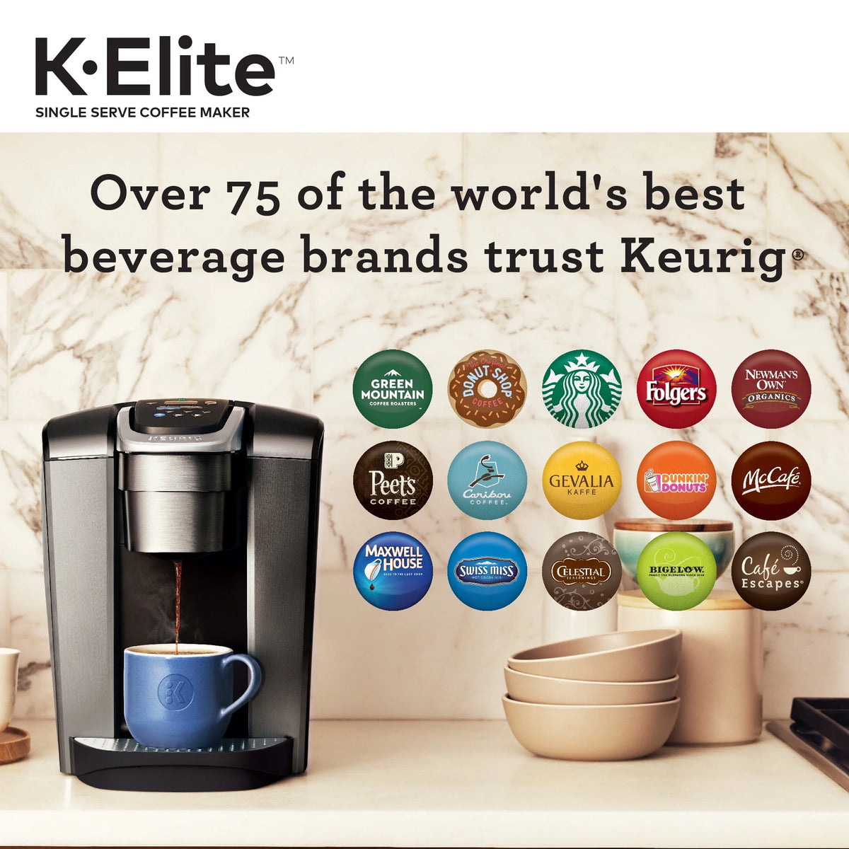 Brushed Slate Single-Serve K-Cup Pod Coffee Maker S542