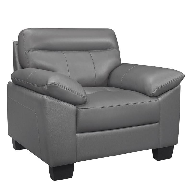 Dark Gray Leather Match Accent Chair Y209