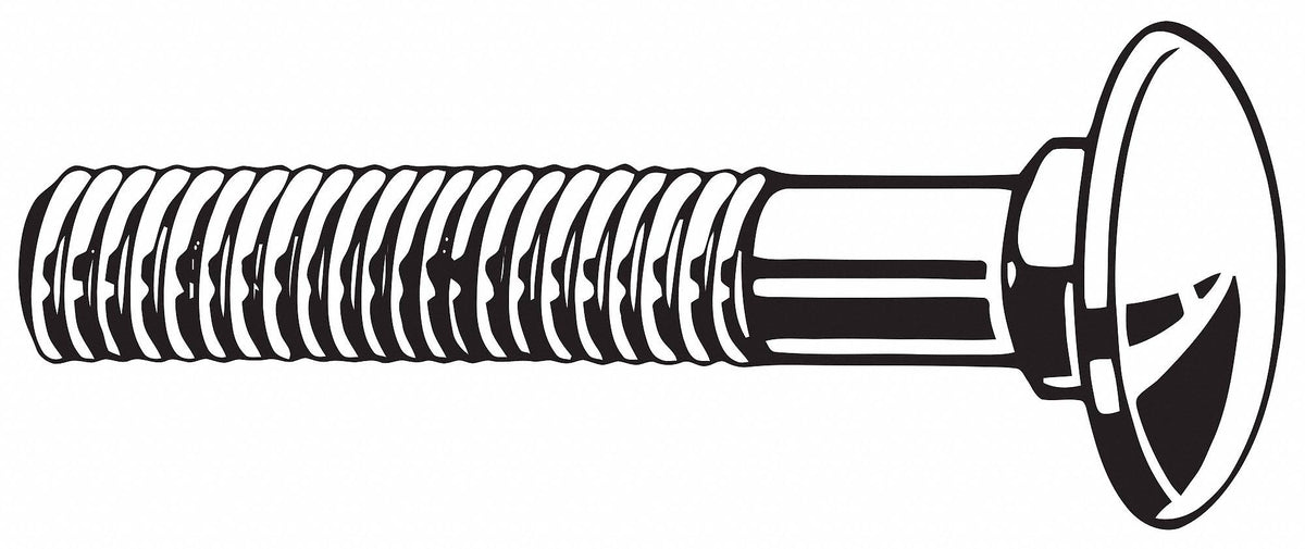 Carriage Bolt, Square, 18-8 SS, Plain, PK350 H579433