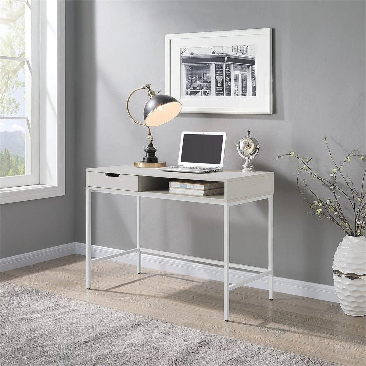 40" Wood Writing Desk with Drawer N475