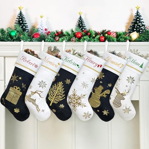 Red Velvet Penguin Christmas Stockings with Green Cuff Y20375