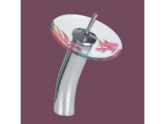 Chrome Heavy Cast Brass Glass Tall Waterfall Faucet U25710