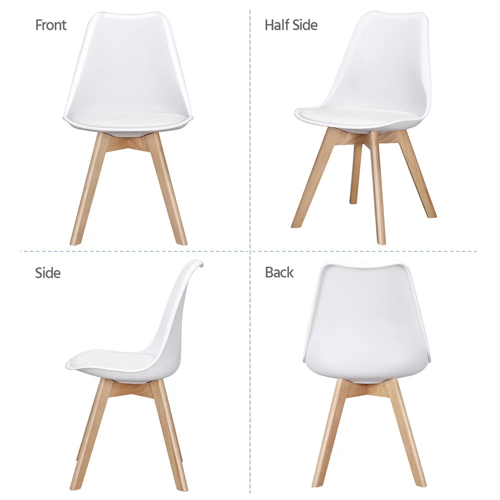 White Upholstered Dining Chairs Set of 4 D365327