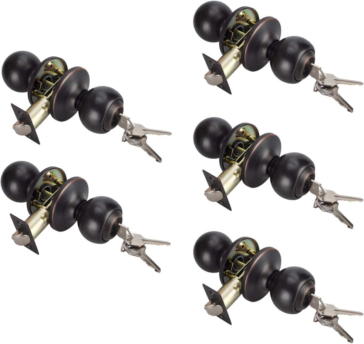 (3Pack) Keyed Alike Entry Lever Lock in Venetian Matt Black D65127