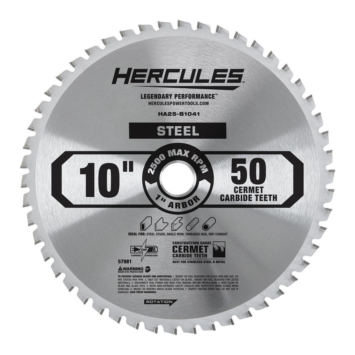 10 in. 50T Steel Cutting Circular Saw Blade E580