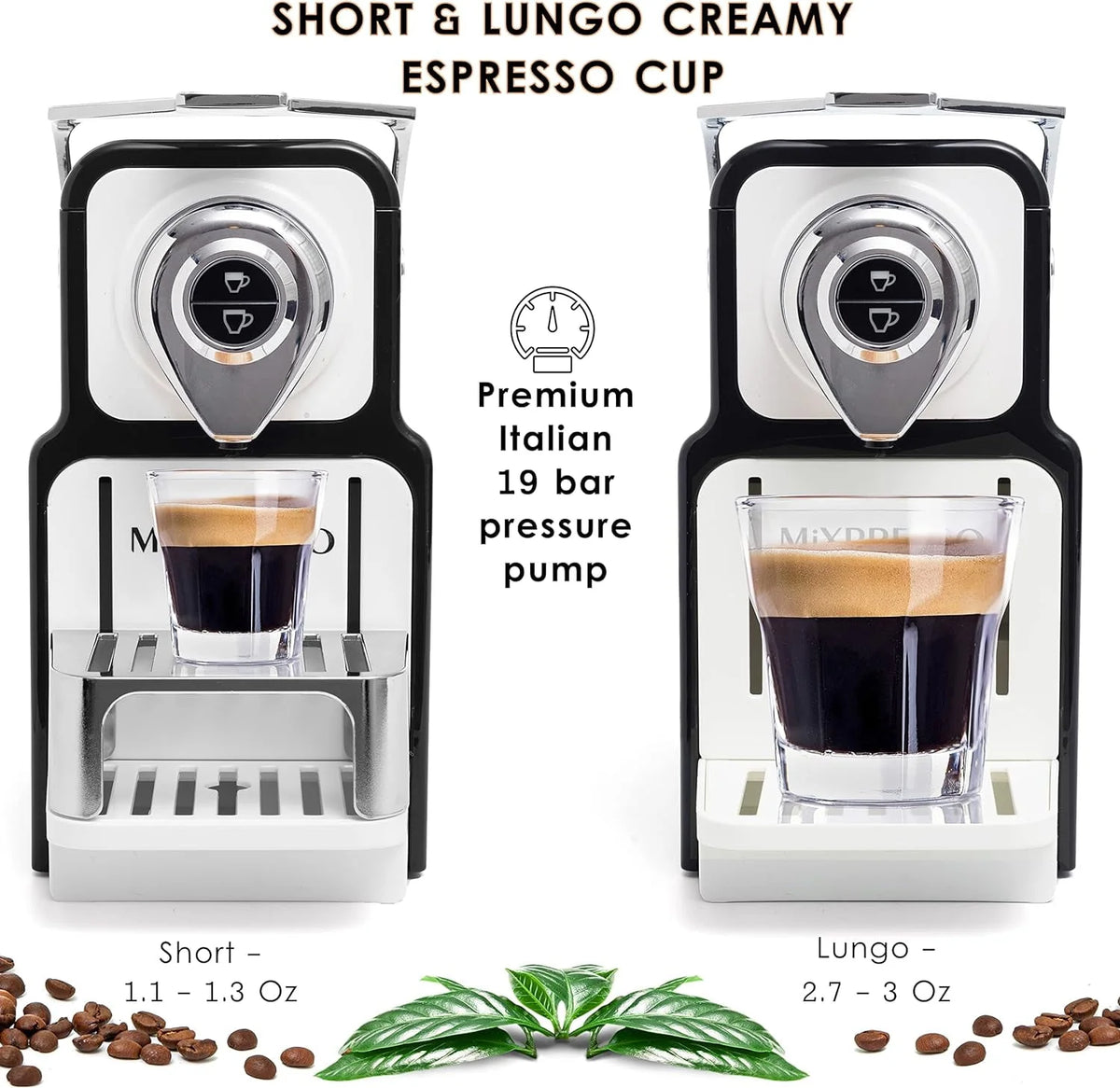 Black 19-Bar Single Serve Espresso Machine Q712