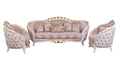 Beige & Gold Wood Trim Sofa Set W271