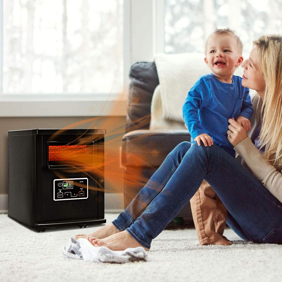 1500W Portable Electric Space Heater with Remote Control F188212