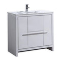 36 in. Modern Bathroom Vanity with White Quartz Counter Top X585580