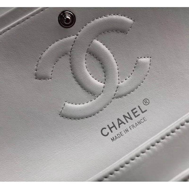 White Lambskin Leather Flap Bag B351