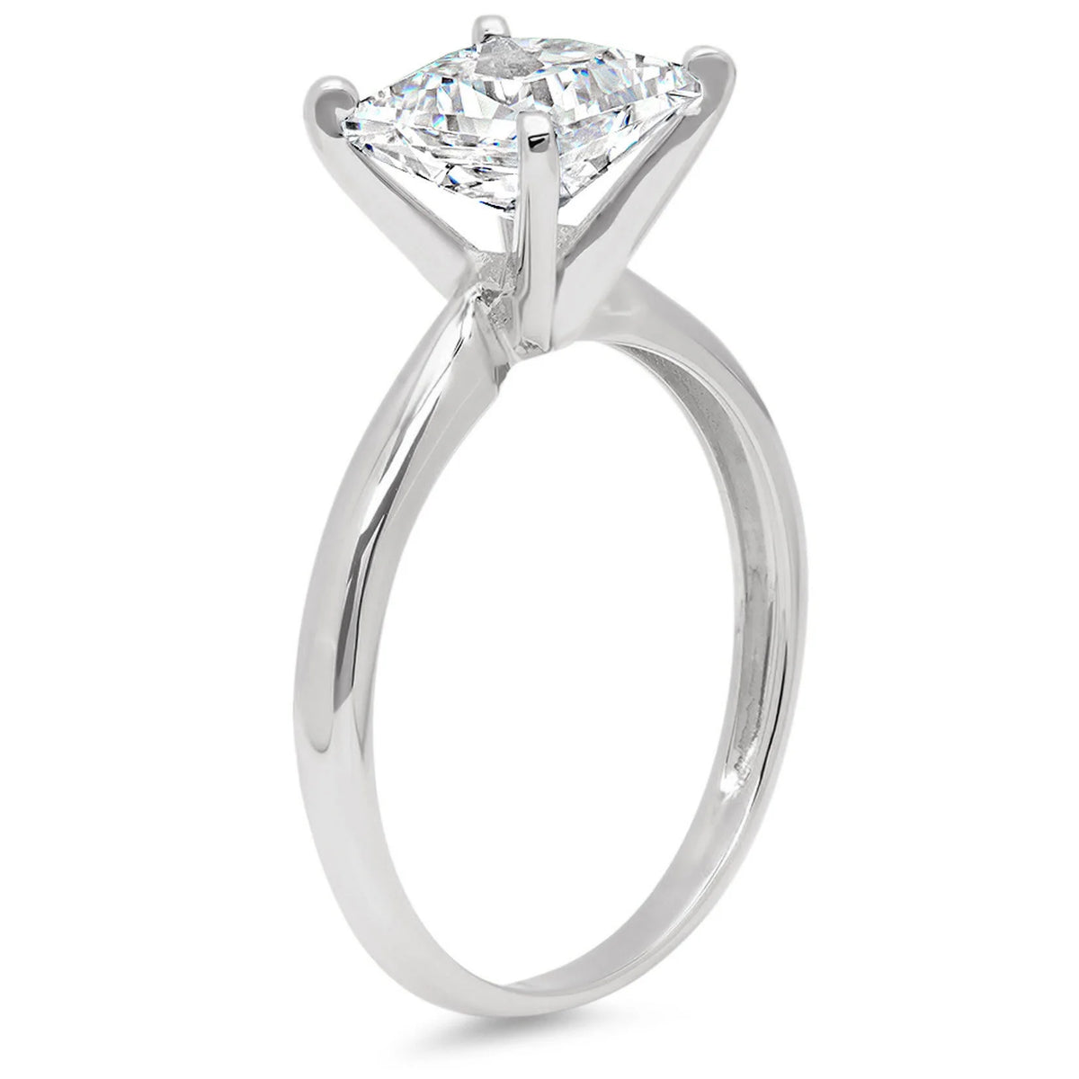 18K White Gold Solitaire Engagement Ring size 3.5 O429794