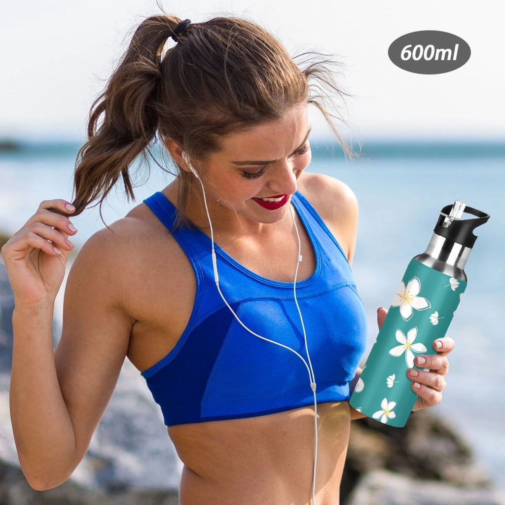 Teal Stainless Steel Insulated Water Bottle with Straw Lid Y43169