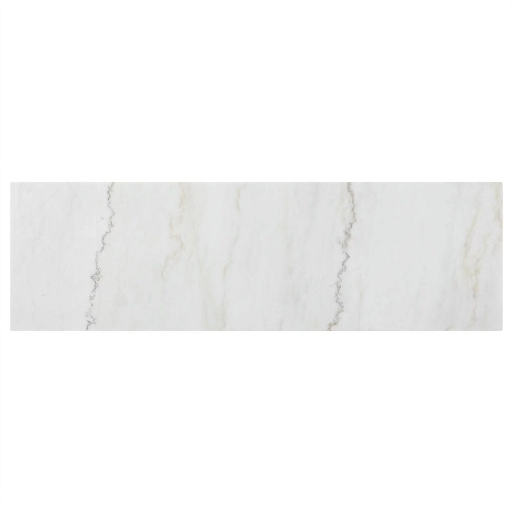 3 Drawer Marble Top Dining Sideboard Server White and Espresso E39870