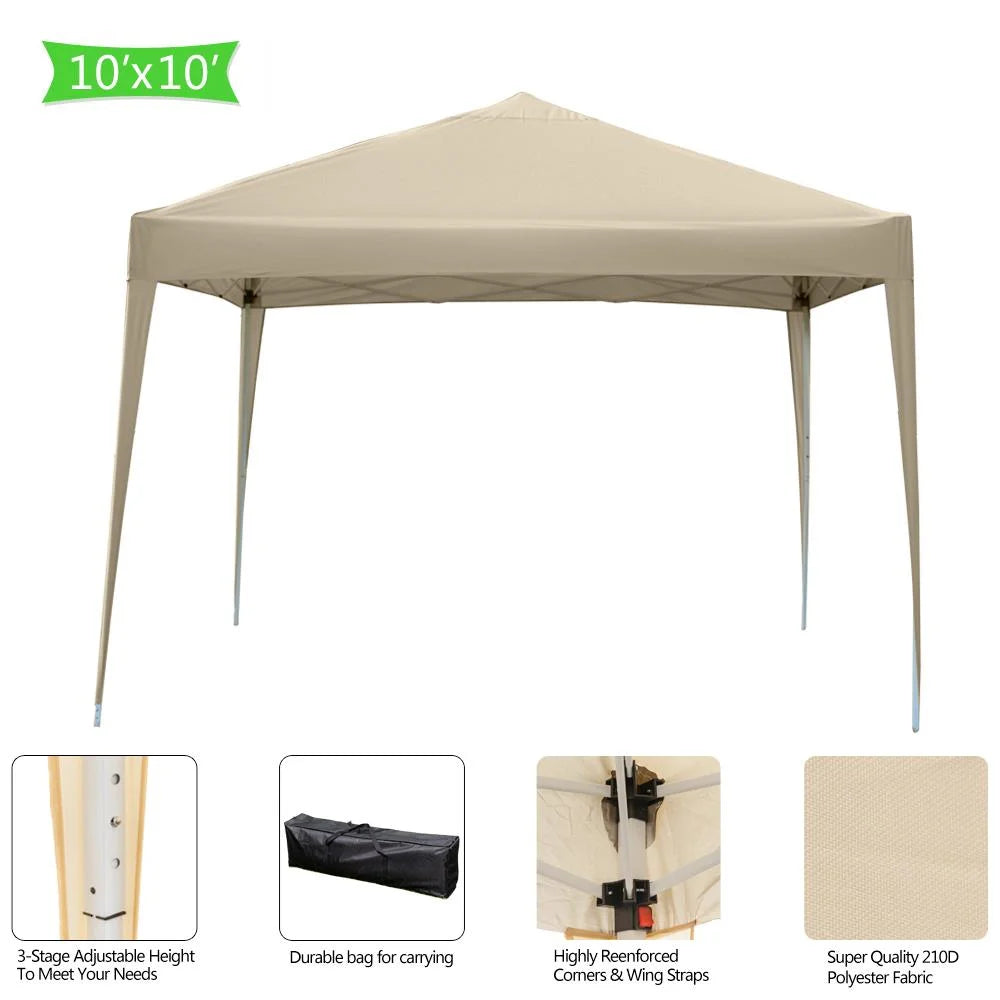 10' x 10' Pop Up Canopy Tent With Carrying Bag C978