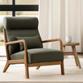 Mid-Century Modern Green Upholstered Accent Chair with Pillow Z27744
