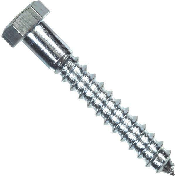 1/4 inch x 6 inch Steel Zinc Plated Hex Head Lag Screw J78307