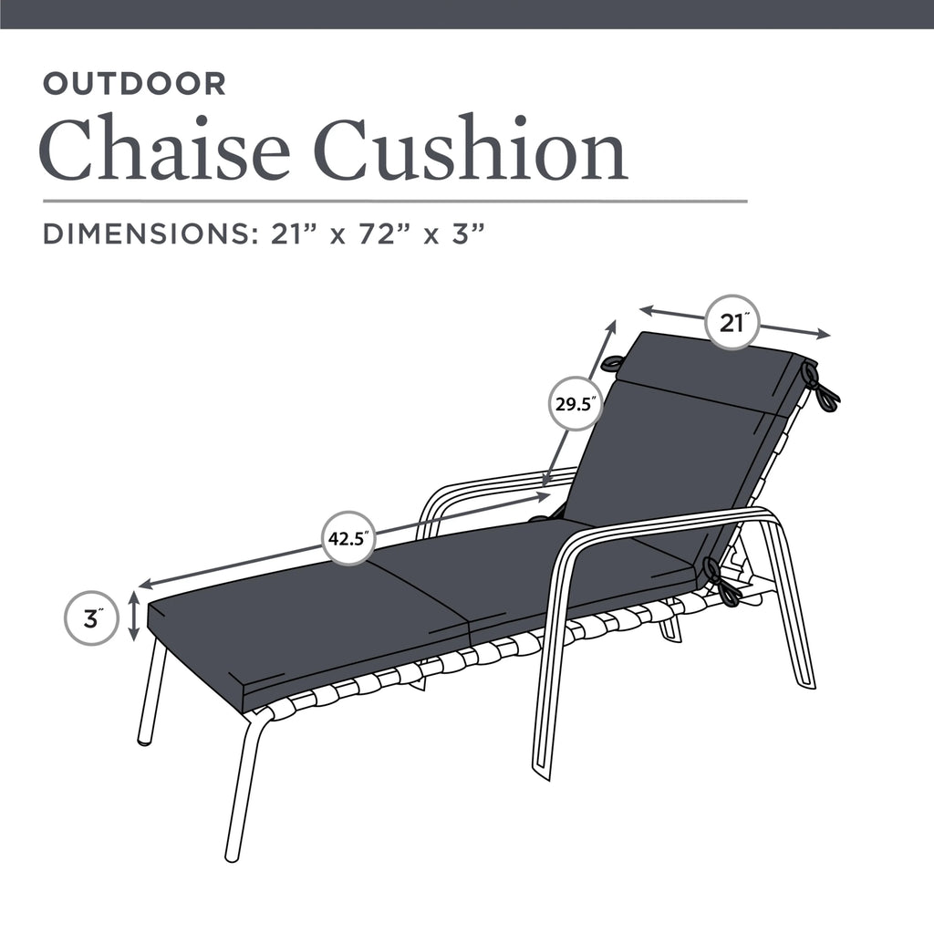 Black Tropical Rectangle Chaise Lounge Cushion E683436
