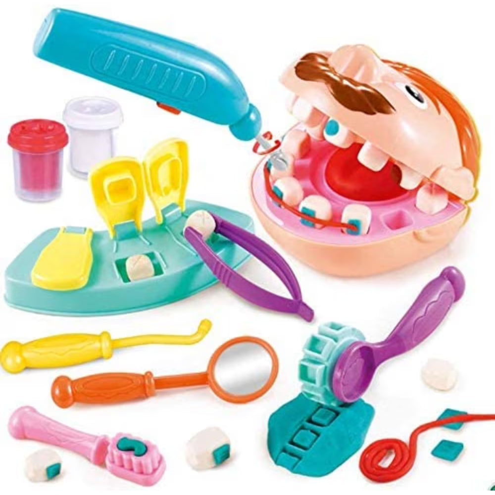 Kids Little Dentist Play Dough Set Toy Doctor Drill and Fill Playset Playdough Toy Set R1573